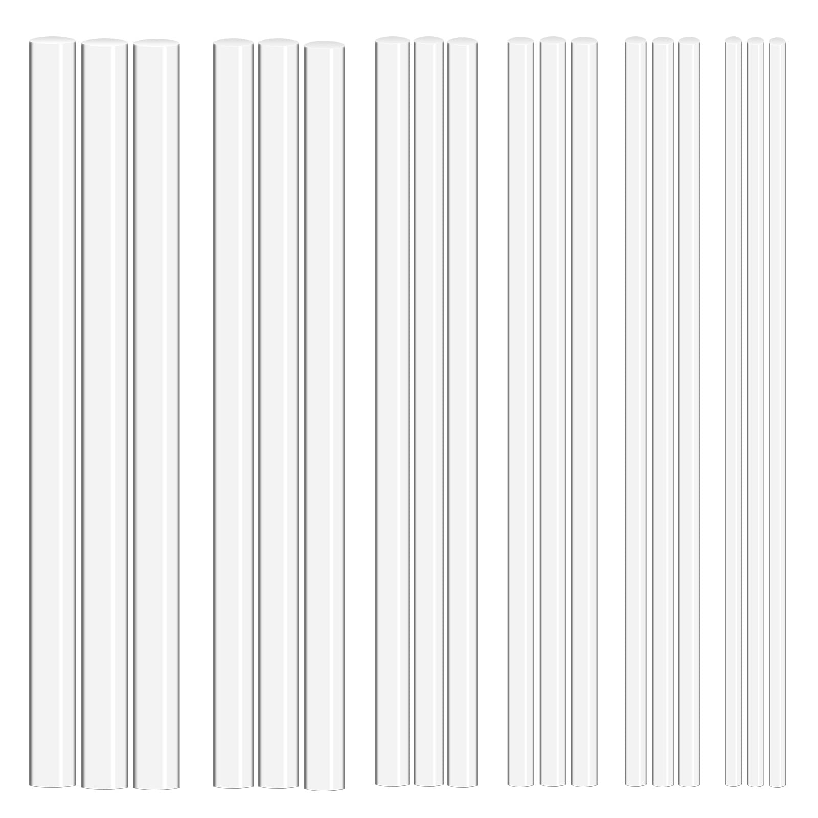 Rustark 30Pcs 6 Sizes Acrylic Dowel Rods Assortment Kit 300mm L 3mm-10mm Dia Clear Rods Clear Sticks Transparent Round Stick for Model Making DIY Crafts