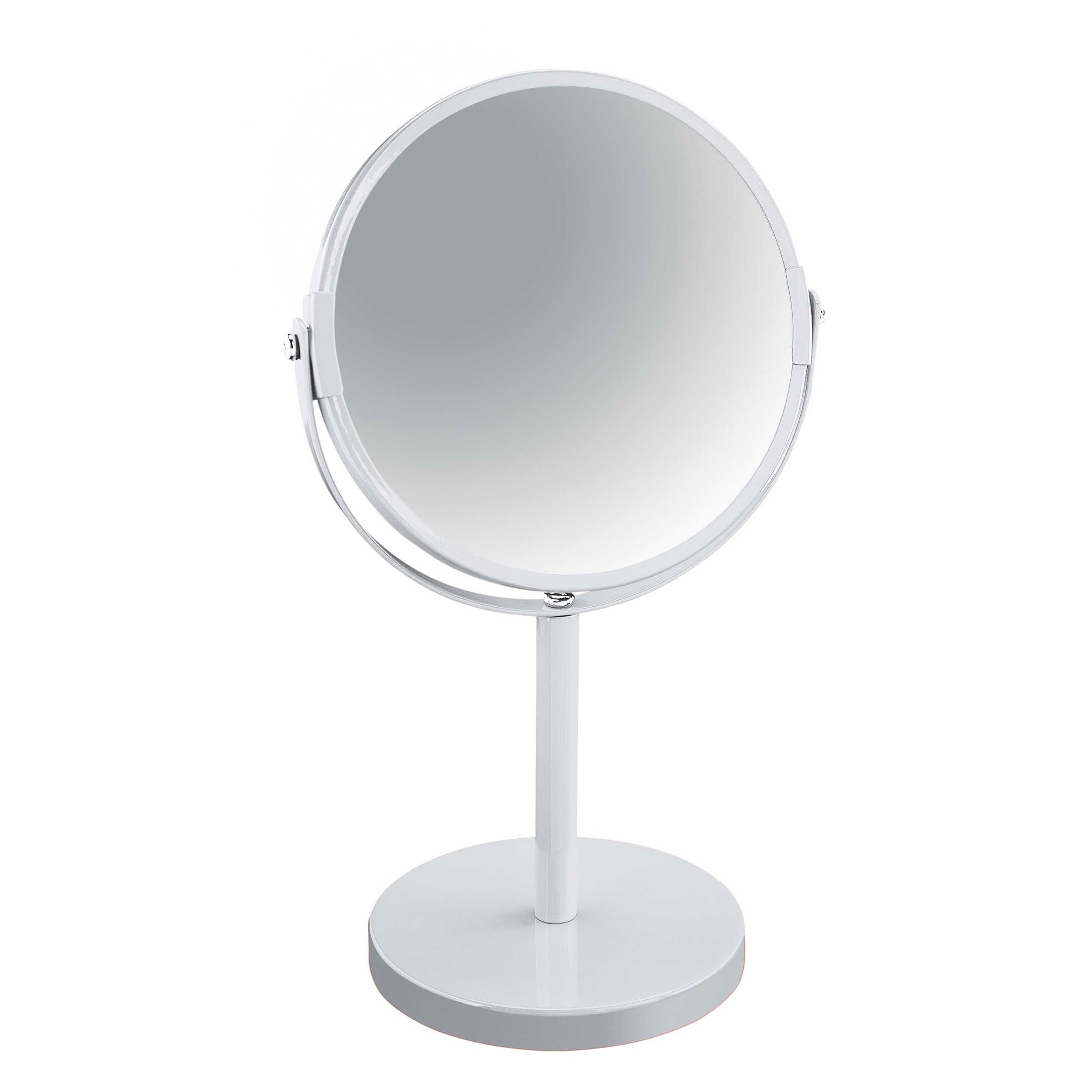 Spirella Makeup and Shaving Round Swivel Pedestal Mirror, White