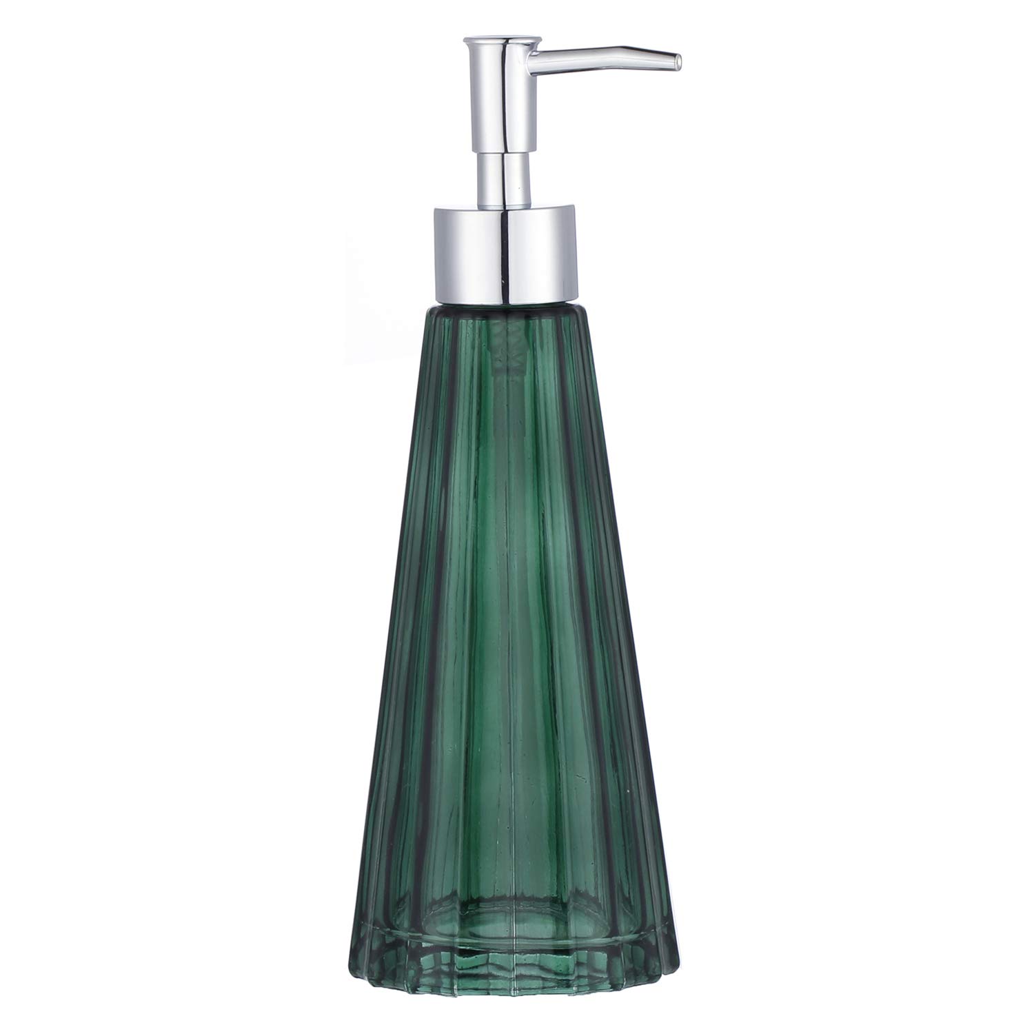 YunNasi Glass Soap Dispenser with Pump, Refillable Liquid Hand Soap Dish Soap Dispensers for Bathroom Counter, Kitchen Sink (Dark green)