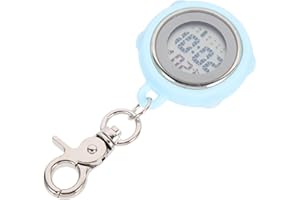 ibasenice Electronic Pocket Watch with Clip on Design and Key Buckle Nurse Fob Watch for Students, Nurses, and