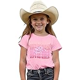 MODNTOGA Toddler Girl Leopard Cowboy Hat Graphic Tshirt Retro Western Cowgirl Shirt Let's Go Girls Print Short Sleeve Tee Top