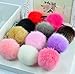 2Pcs Colorful Fashion Feather Ball Shape Elastic Ponytail Holder Hair Band Tie Headband(Color Random)