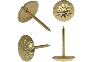 GITI ISLAND Upholstery Tacks for Furniture Vintage Upholstery Nails Tacks for Decorative 100Pcs Furniture Sofa Thumb Nails Pins Assortment Kit 7/16" Head Diameter Upholstery Nails Decorative Tacks for Furniture