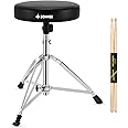 Donner Drum Throne Upgraded, Padded Drum Seat Portable Height Adjustable Drumming Stools for Kids & Adult
