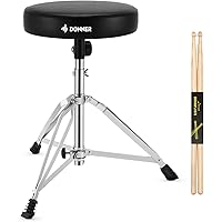 Donner Drum Throne Upgraded, Padded Drum Seat Portable Height Adjustable Drumming Stools for Kids & Adult