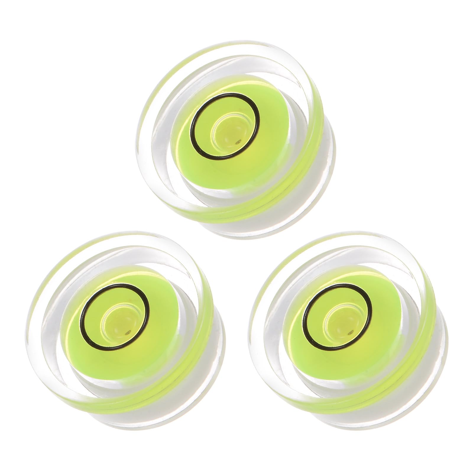 Kozelo 3pcs Small Circular Bubble Spirit Levels - [17.5mm Diameter 6mm Thickness] Mini Round RV Level Leveling Tools for Travel Trailer Turntable Camera, Lime