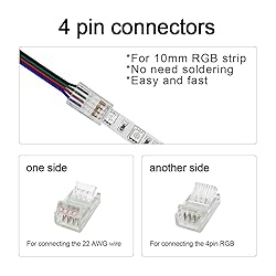 HAMRVL 12 Pack COB Led Strip Light Connectors 4