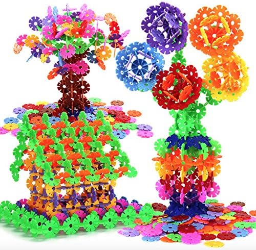 Snowflakes Building Construction Blocks, Kids Interlocking Gears Toy Set, Educational STEM Toy (1.2in diameter piece, 1000pcs/pack)