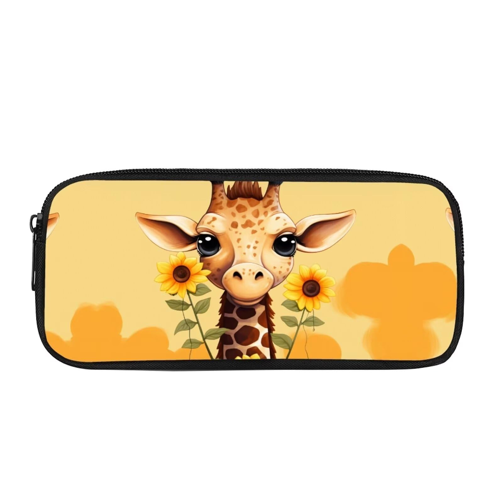 Showudesigns Giraffe Sunflower Pencil Case for Girls Purse Pencil Bags School Supplies Stationery Pouch Kids Travel Storage Bag Boys Pencil Bag Yellow — image 1