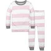 Burt's Bees Baby Girls' Pajamas, 2-Piece Long Sleeve Tee and Pants Organic Cotton PJ Set