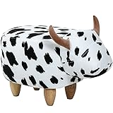 OLizee Decorative Cow Ottoman Footstool Cute Animal