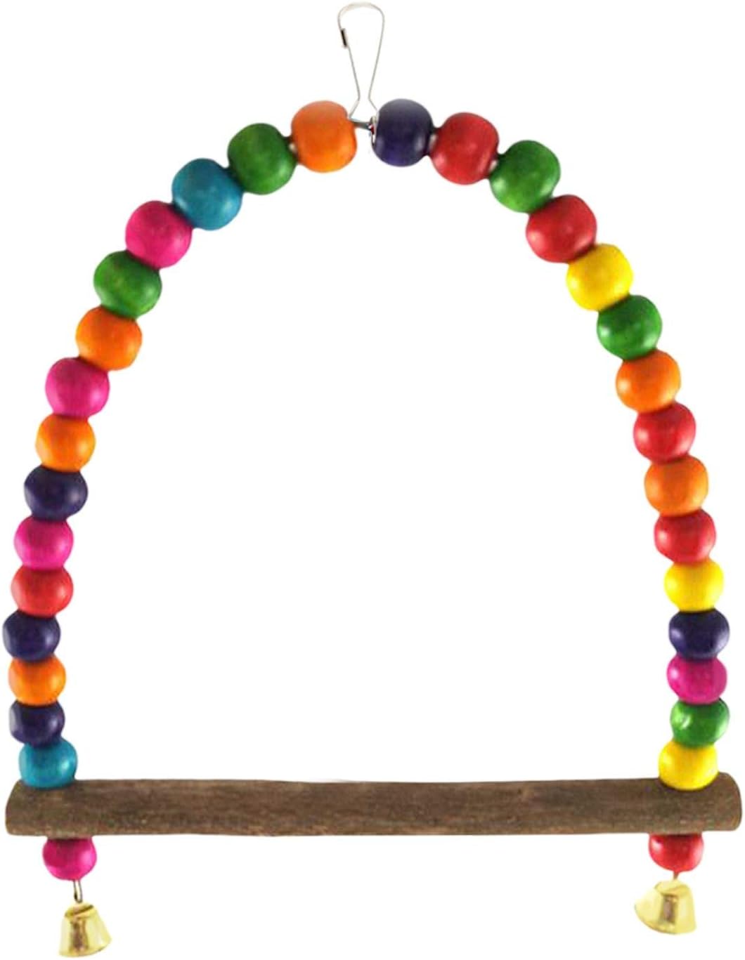 SunGrow Hummingbird Swing Perch, 6” x 8.5”, Wooden Dowel Makes for Resting Spot, Colorful Beads Adds Charming Accent to Garden, 1-Piece
