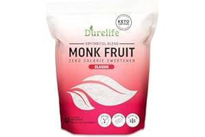 Durelife Monk Fruit Sweetener, Classic - Sugar Substitute, Keto Diet Friendly, 1:1 Zero Calorie, White Sugar Substitute - 5 lb (Packaging May Vary)