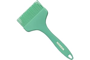 HONSVA One Swipe Silicone Pastry Brush, One-Piece Design Quick Baster Brush, W/3.5" L/8.5", Heat Resistant, for Baking, Grilling, Slathering Oil, Butter, BBQ Sauce, Marinade, Dishwasher Safe, 1Pcs Mint Green