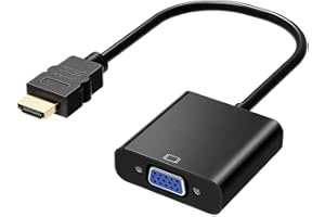 HDMI to VGA, Gold-Plated HDMI to VGA Adapter, Male to Female for Computer, Desktop, Laptop, PC, Monitor, Projector, HDTV, Chr
