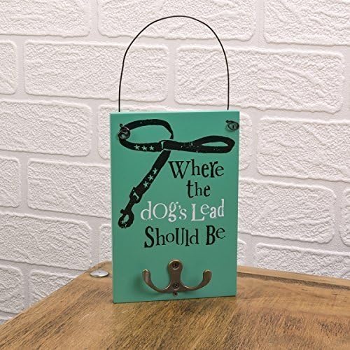 Dog Lead Holder ~ The Bright Side ~ 'WHERE THE DOG'S LEAD SHOULD BE', Green