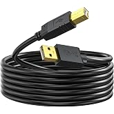 NC XQIN Printer Cable 20 Foot - USB A to USB B Printer Cable Compatible with HP, Canon, Brother, Samsung, Dell, Epson and More
