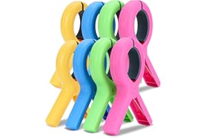 GOMEDI 5.1 Inch Large Beach Towel Clips for Beach Chairs, 8 Pack Towel Clip for Chair Cruise Pool, Clothes Pins Jumbo Size 4 Colors