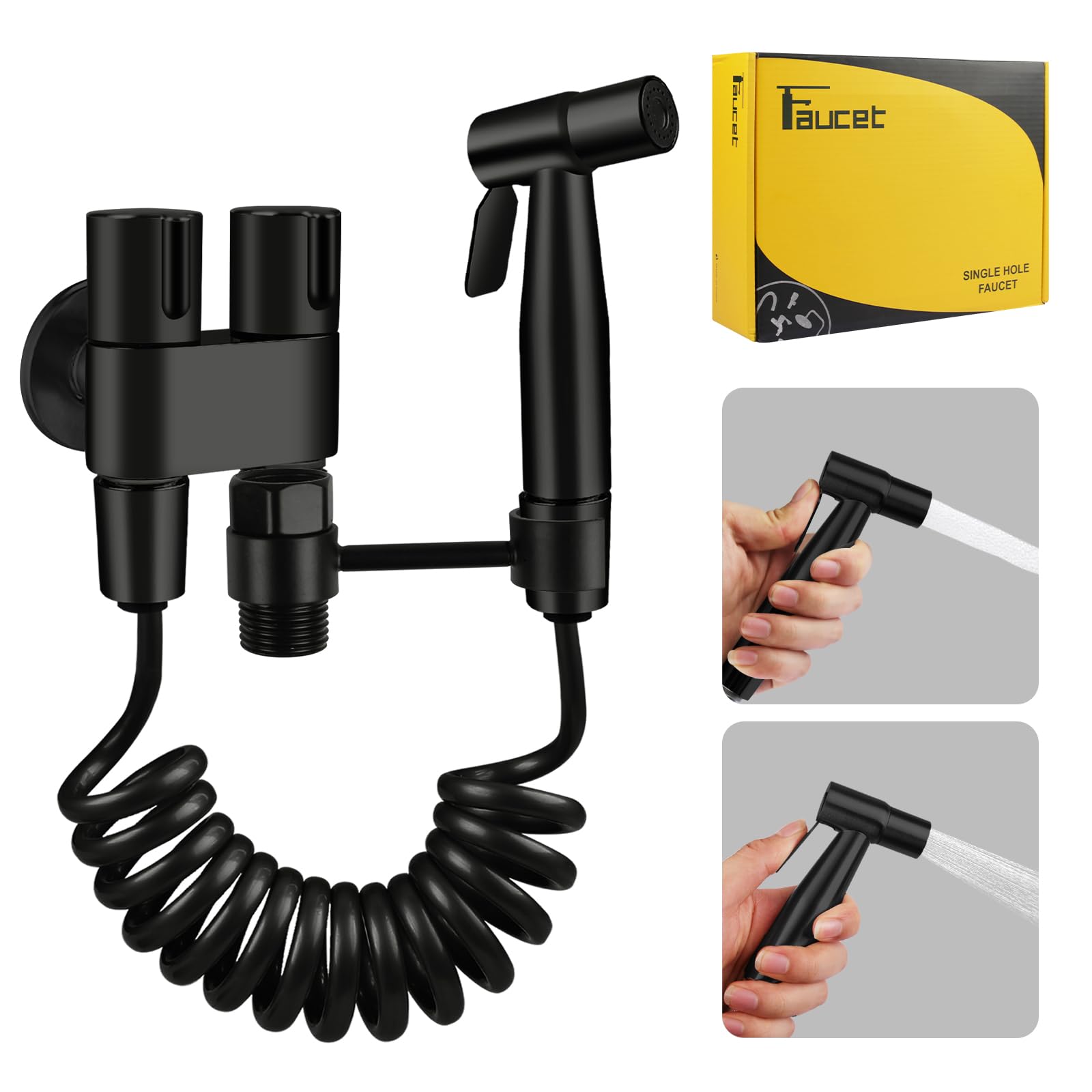 Photo 1 of KescherAb Handheld Toilet Bidet Sprayer for Toilet, Adjustable Water Pressure Control with Complete Bidet Spray Hoses Kit for Feminine Wash, Cloth Diaper Sprayer for Baby Wash