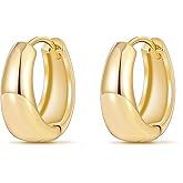 micuco Gold Hoop Earrings for Women, Gold Chunky Hollow Thick Hoops Earrings for Women