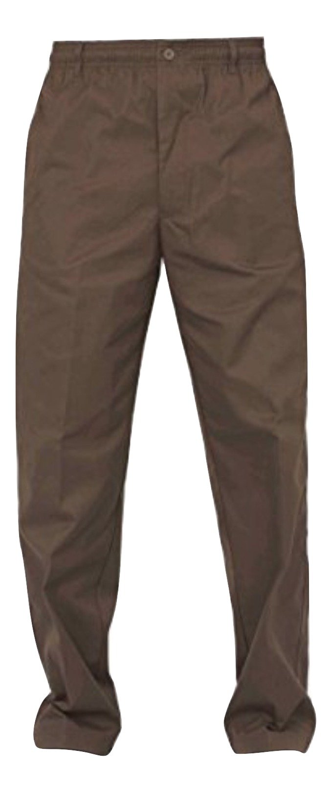 Mens Carabou Elastic Waist 32 - 60 inch Rugby Trousers Comfort Casual Pants,Coffee,40W x 27L