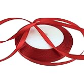 Solid Color Satin Ribbon 1/4",25yds (red)