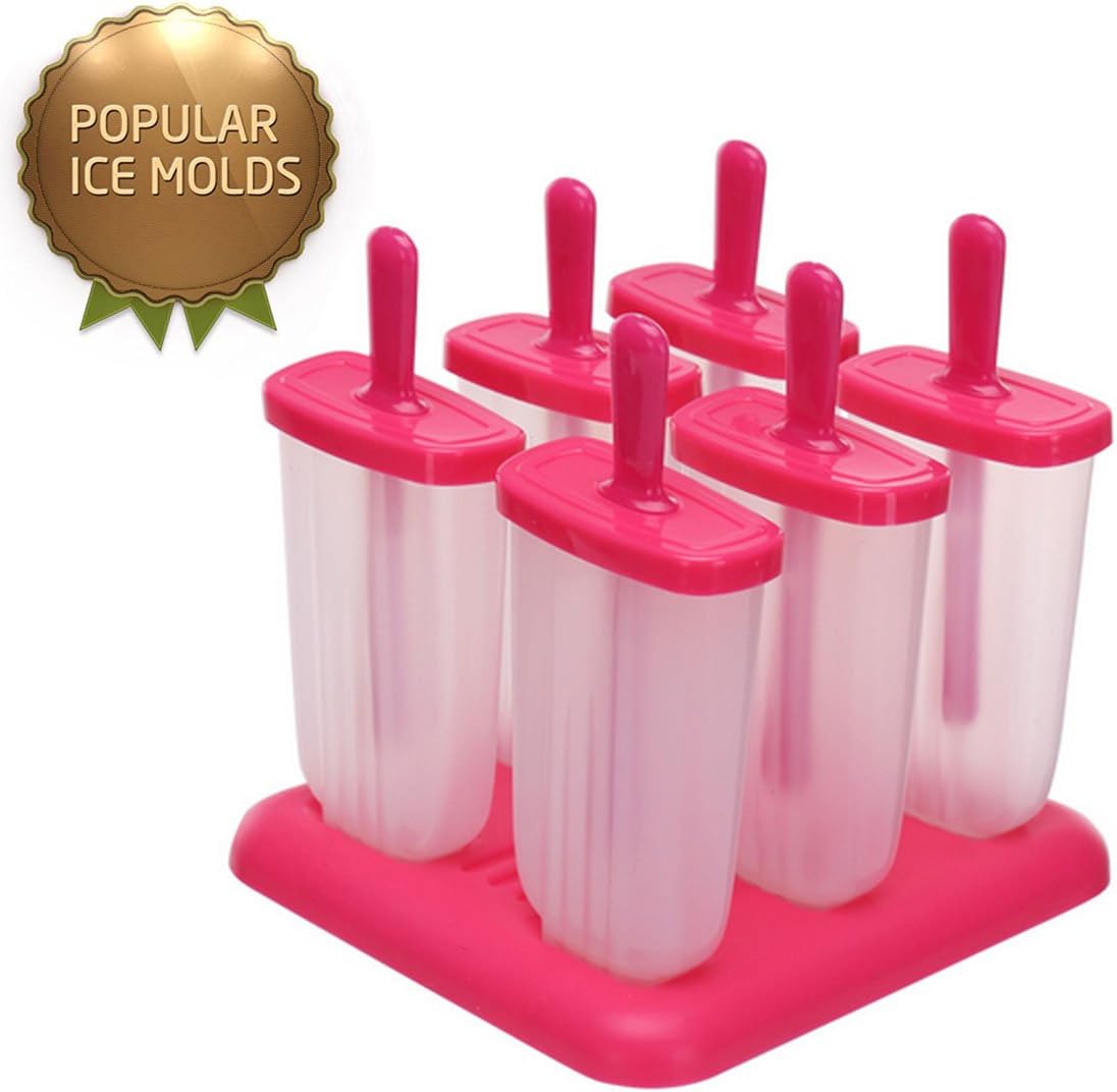 Twshiny Ice Lolly Moulds Detachable DIY Frozen Ice Cream Pop Molds Ice Lolly Maker Set BPA Free with Base
