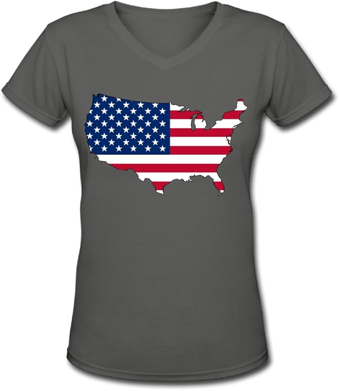 Women's American Flag V Neck T Shirts Printed T Shirts Casual Amazon