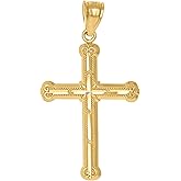 Jewels By Lux 10kt Yellow Gold Unisex Cross Religious Charm Pendant