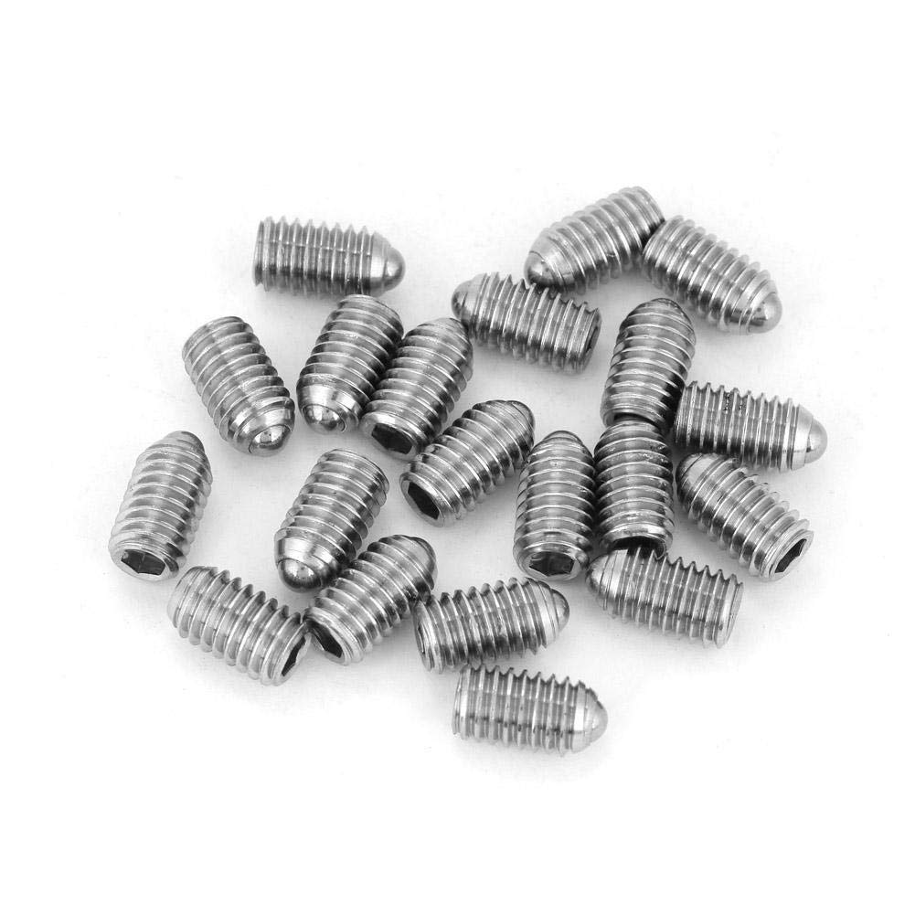20pcs m6*8/10/12/16/20/25 Stainless Steel Thread Hex Spring Ball Plunger Screw Bead Screw (M6*10)