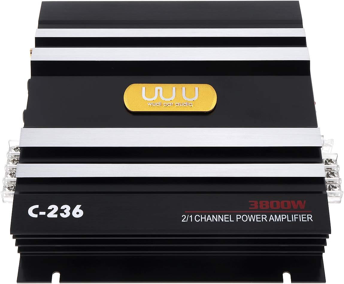 MACHSWON 3800W 2 Channel Car Audio Stereo Amplifier,Universal 12V Bass Subwoofer Power AMP Aluminum Alloy