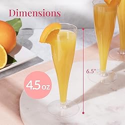 Prestee Set of 200 Plastic Champagne Flutes - Clear
