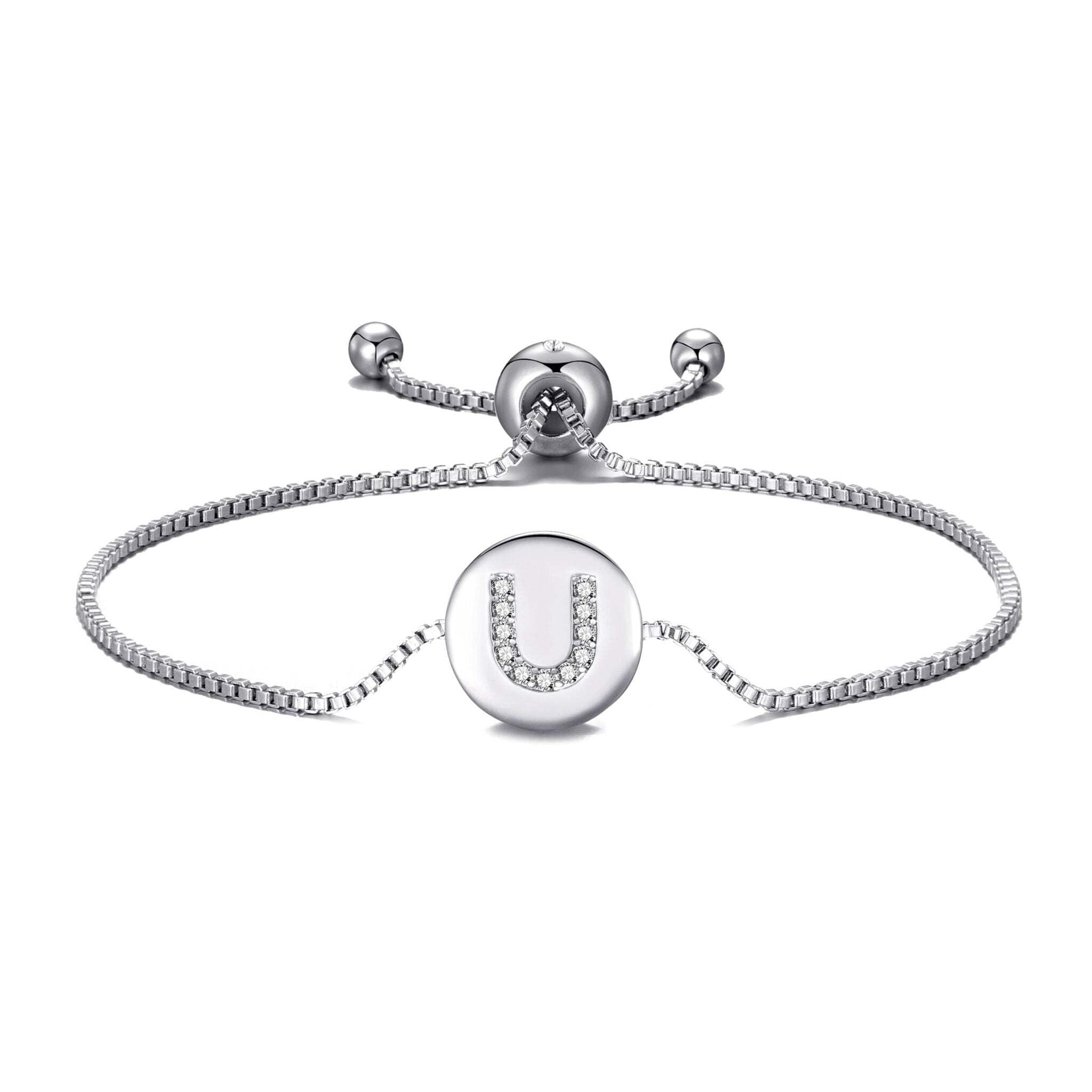 Philip Jones Initial Friendship Slider Bracelet Letter U Created with Zircondia® Crystals — image 1