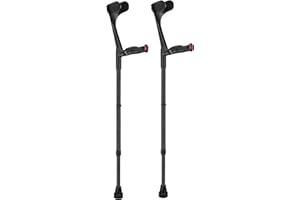 Ossenberg forearm crutch, Classic open cuff-Anatomic soft grip-color tube struct black/cuff black