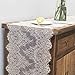 ARKSU Romantic Vintage Lace Table Runner with Embroidered 18X120inch White Floral Lace Table Runner for Candlelight Dinners, Wedding Reception Table Decor