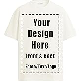 RUILULULI Custom T Shirts for Women Men T-Shirt Front & Back Personalized Add Your Own Design with Image Text Logo