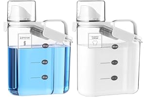 SUBEKYU Detergent-Dispenser,60oz Detergent Container,Liquid Detergent Holder, Laundry Detergent Dispenser for Laundry Room Organization with 6 Labels,2 Pack