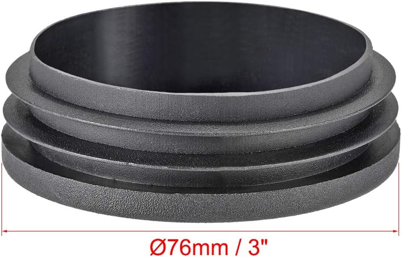 sourcing map 4Pcs 76mm Dia Plastic Tubing Plug Round Post End Caps for Handrail Stair Newel Guardrail Tube Black - Image 3