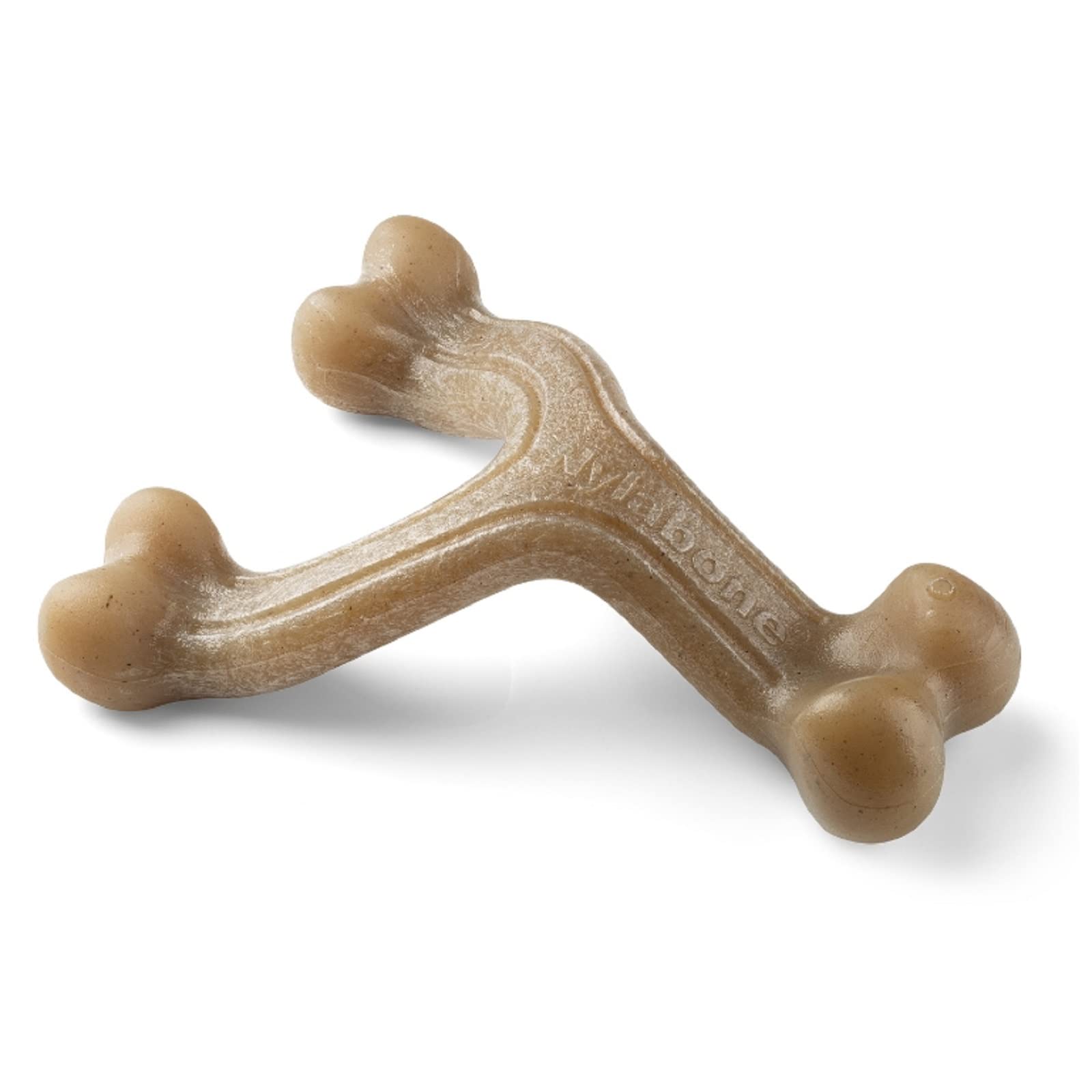 Nylabone Maximum Strength Tough Extreme Gourmet Wishbone Dog Chew Toy, Infused with Extra Bacon Flavour Throughout the Bone, Large, for dogs 0-23kg,Brown