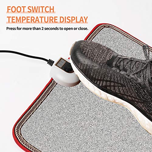 OLYDON Electric Heated Floor Mats Under Desk, Heated Foot Warmer 110v