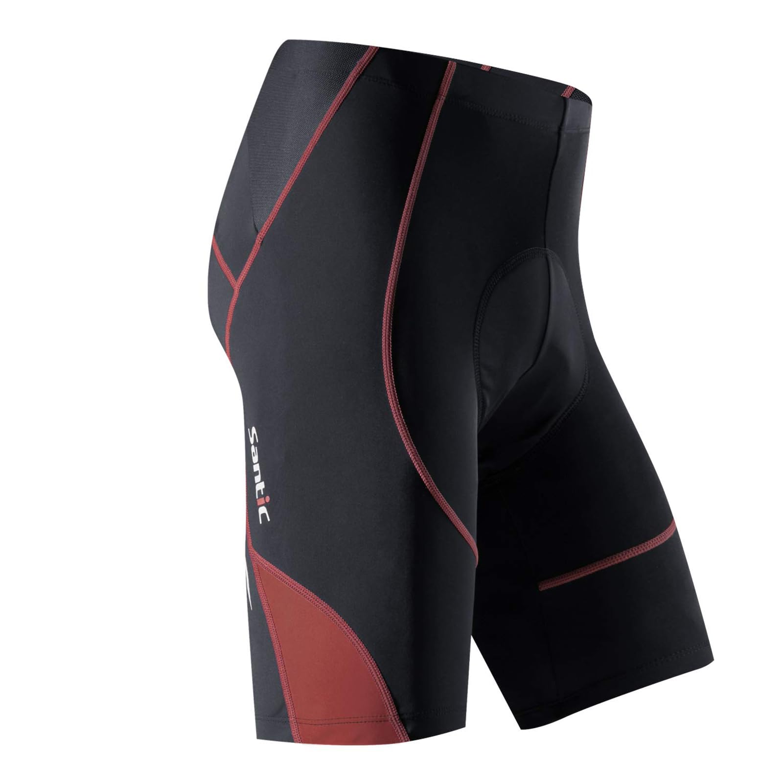 Santic Mens Cycling Shorts Men Padded Cycle Shorts Mens Road Bike Shorts with Pad Cycling Clothing for Men Wine Red EU XXXL