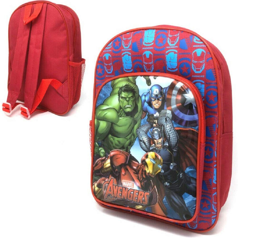 Iron Man Caption America Hulk & Thor Marvel Avengers Backpack Rucksack School Travel Bag with Extra Front Pocket, 31cm