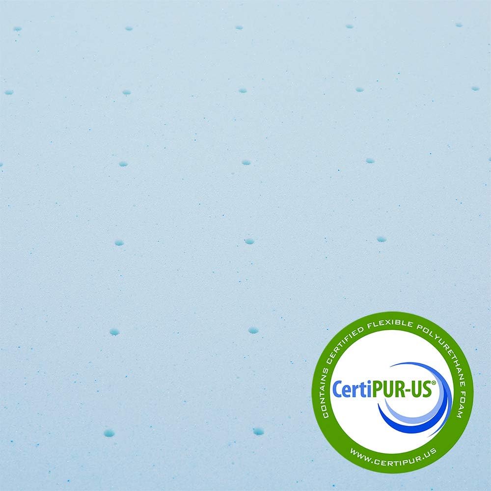 Best Price Mattress Mattress Pad with Cooling Gel Infusion CertiPUR-US Certified, Queen, Blue: Home & Kitchen