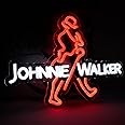 WonderfulLife Scotch Whisky Neon Sign for Johnnie Walker in Bar Pub Man Cave,Bright Orange and White Led Light Suitable for Garage Decor or Business Display,5V USB Powered Easy Hanging.