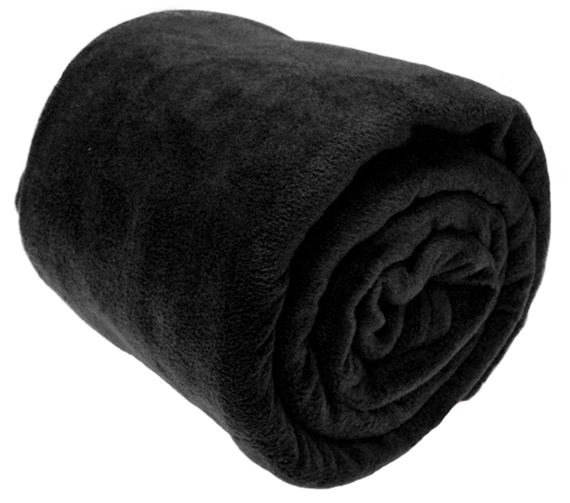 AExpress® Black (L 180cm x 254cm) Warm Soft Fleece Sofa Cover Bed