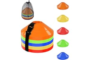duskeep 30/50/100 Pack Soccer Cones, Disc Cones for Sports Training with Mesh Bag, Sports Cones for Training Drills Practice