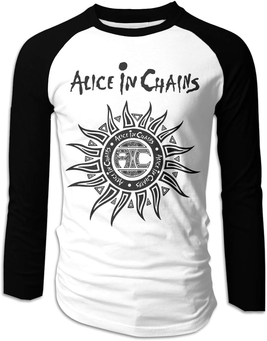 Sintee Alice in Chains Men's Gamer Long Sleeve Baseball T-Shirts Raglan Tee Shirt