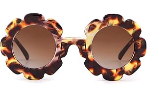 ADE WU Sunglasses for Kids Round Flower Cute Glasses UV 400 Protection Children Girl Boy Gifts