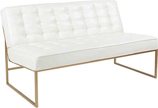 Amazon Com Ave Six Anthony Loveseat With Tufted Faux Leather And