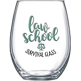 Zoey Christina Law School Survival Glass Funny Stemless Wine Glass for Law Students, Bar Exam, Future Lawyers, or Law School Graduation Gifts 005